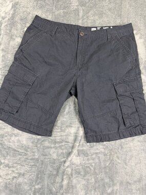 F&F Mens Black Cargo Shorts Size 38 Sustainable Cotton With Pockets
